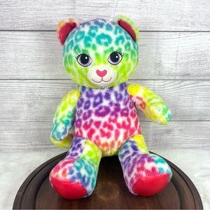 Build A Bear Lisa Frank Inspired Rainbow Leopard Cat Stuffed Animal Plush BABW